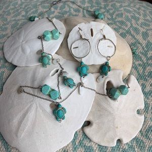 Mother of Pearl and Turquoise Necklace/Earring Set